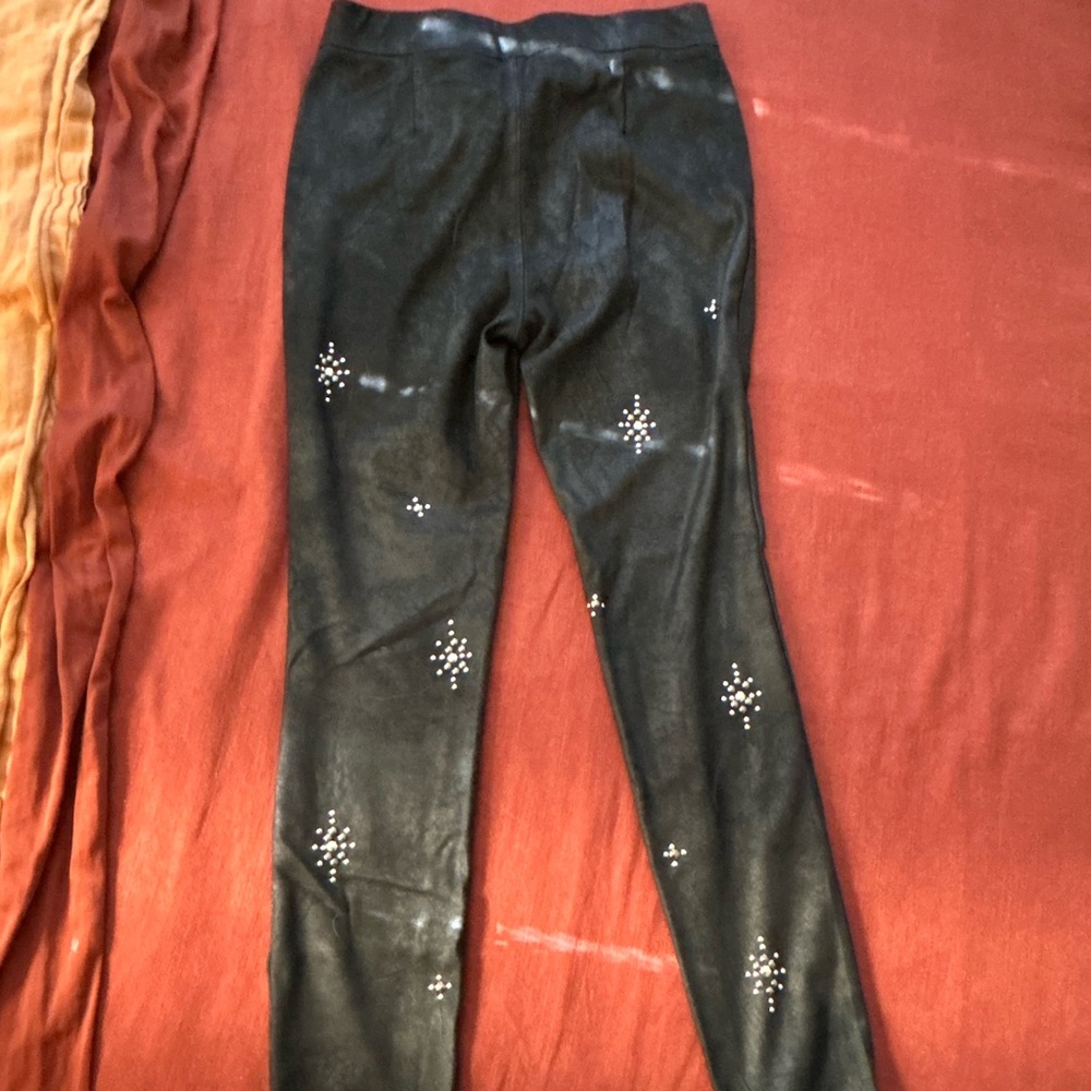 Free People Black Leggings with Metal Accents